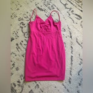 Pink mini body con dress